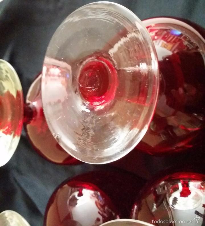 Antig&uuml;edades: COPAS DE CRISTAL ROJO RUB&Iacute; - Foto 5