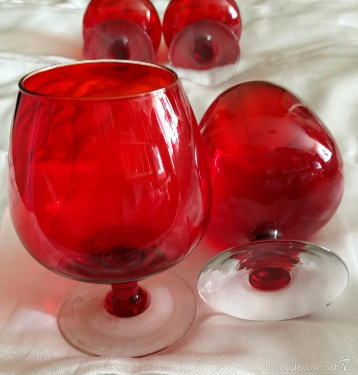 Antig&uuml;edades: COPAS DE CRISTAL ROJO RUB&Iacute; - Foto 6