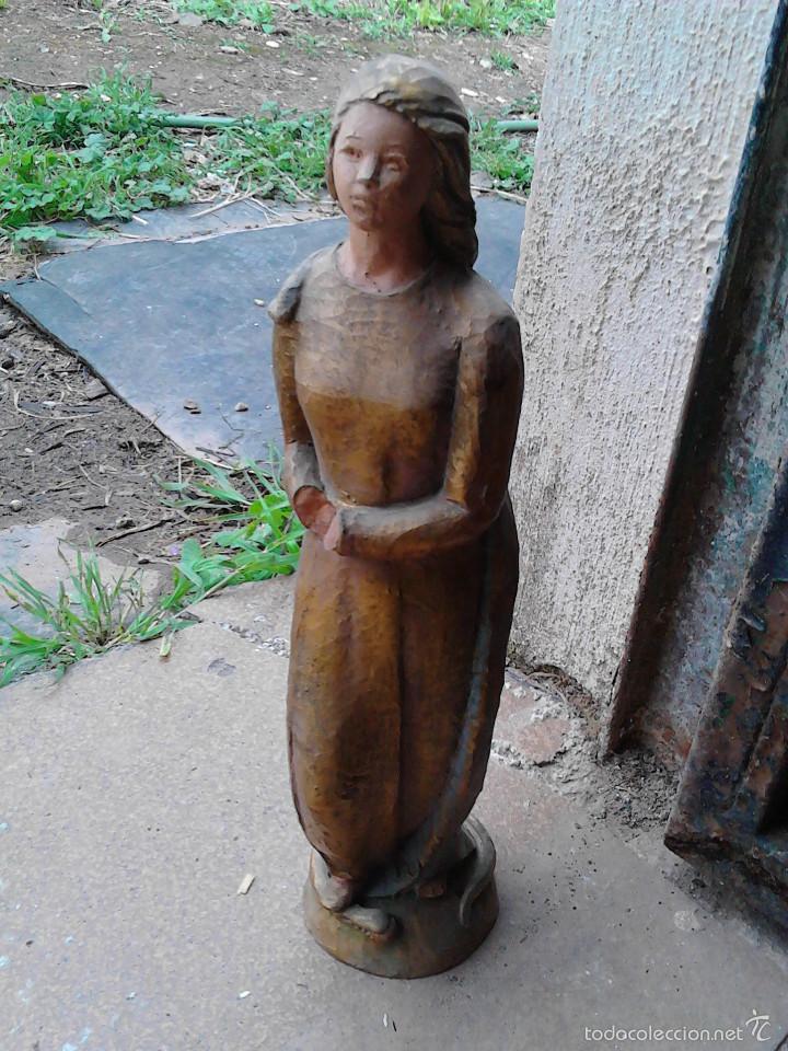 Antig&uuml;edades: virgen ceramica dorada - Foto 1