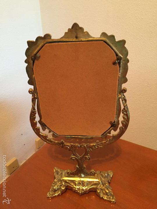 Antig&uuml;edades: Espejo de Bronce Basculante Para Tocador - Foto 5