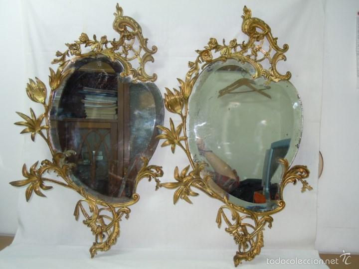 Antig&uuml;edades: PAR DE CORNUCOPIAS EN BRONCE. S. XIX. - Foto 1