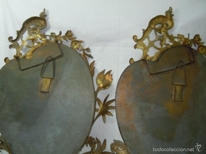 Antig&uuml;edades: PAR DE CORNUCOPIAS EN BRONCE. S. XIX. - Foto 4