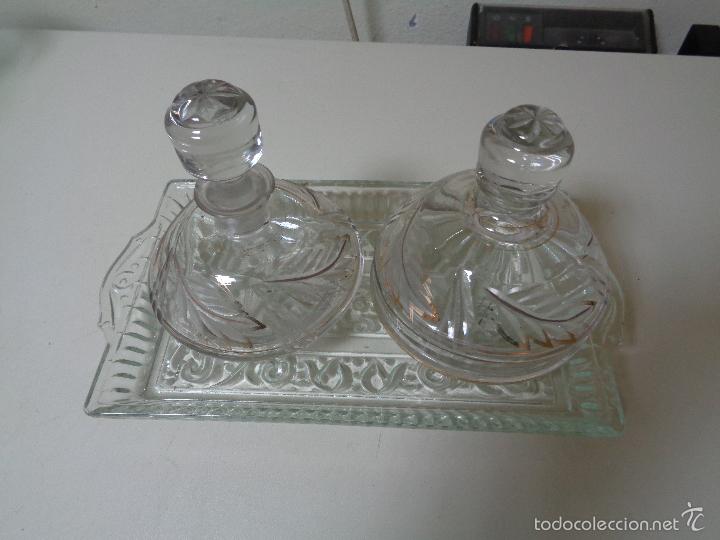 Antig&uuml;edades: juego tocador cristal y oro - Foto 2