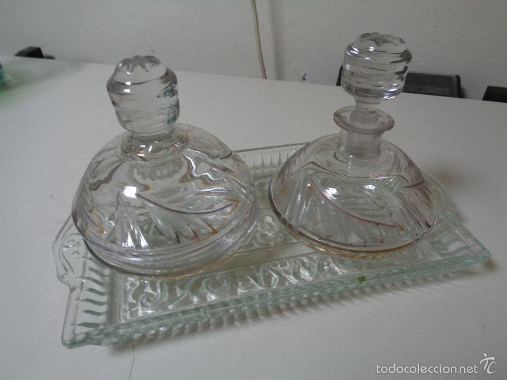 Antig&uuml;edades: juego tocador cristal y oro - Foto 3