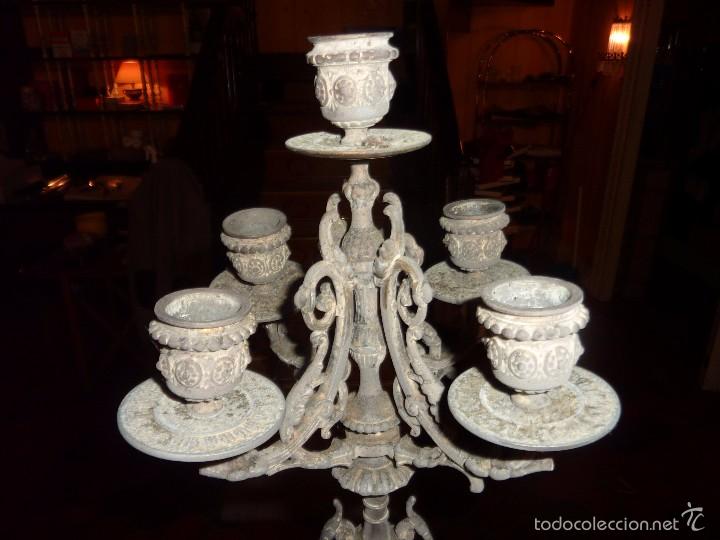 Antig&uuml;edades: ANTIGUO CANDELABRO CON BASE DE MARMOL. - Foto 3