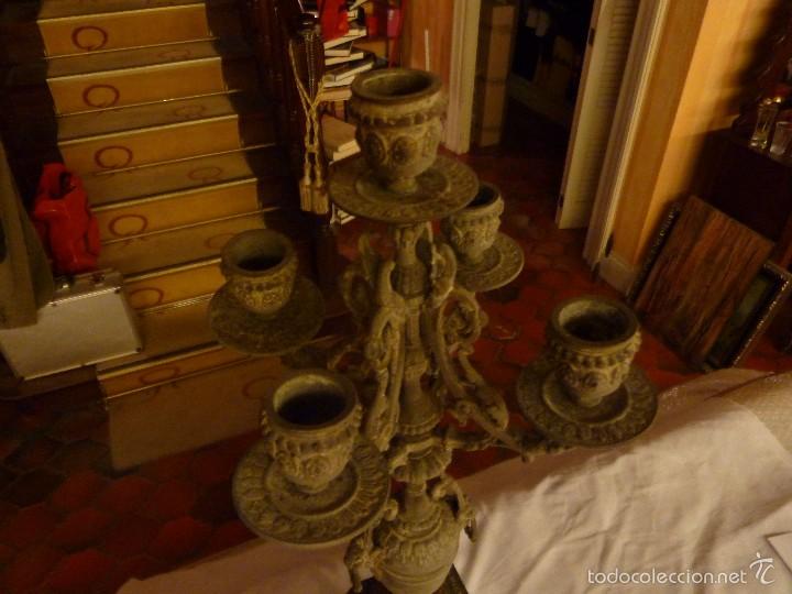 Antig&uuml;edades: ANTIGUO CANDELABRO CON BASE DE MARMOL. - Foto 5
