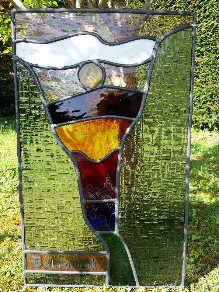 Antig&uuml;edades: VIDRIERA DE CRISTAL EMPLOMADA - Foto 2
