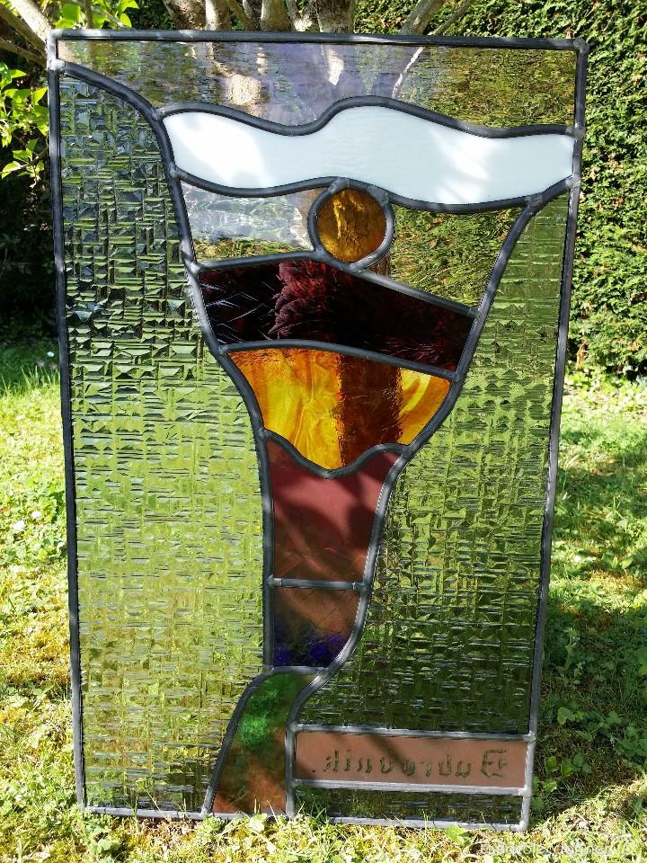 Antig&uuml;edades: VIDRIERA DE CRISTAL EMPLOMADA - Foto 3