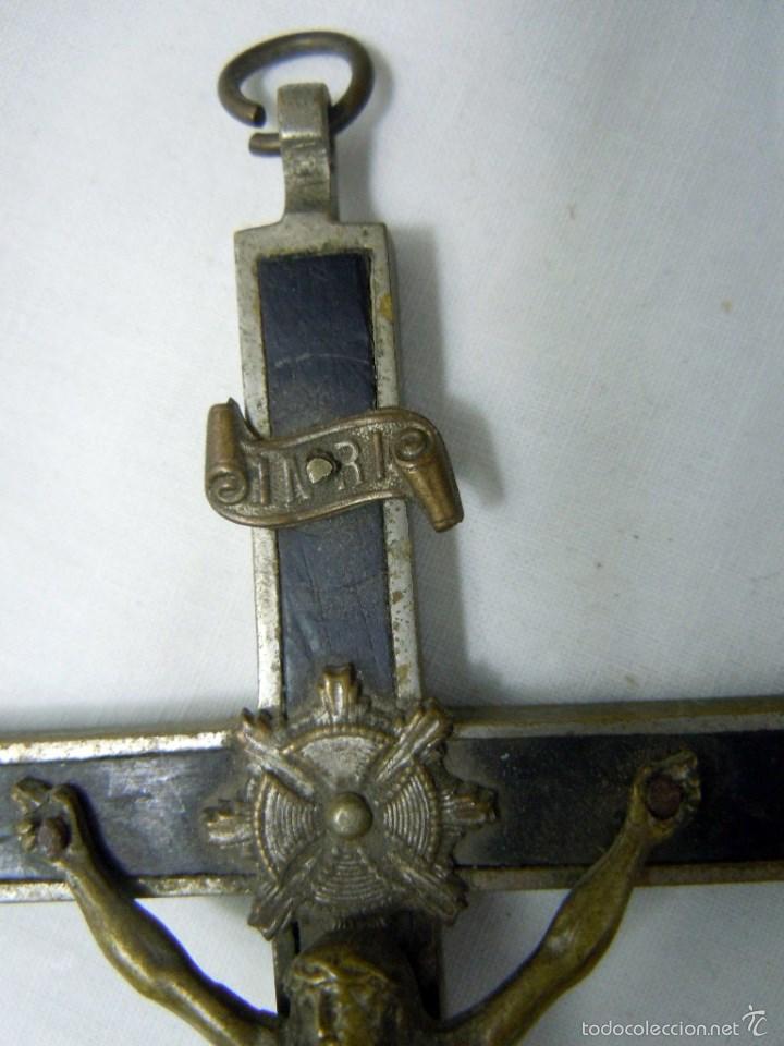 Antig&uuml;edades: CRISTO DE MADERA Y BRONCE TIPO CONVENTUAL - Foto 4
