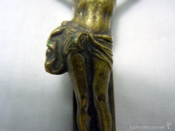 Antig&uuml;edades: CRISTO DE MADERA Y BRONCE TIPO CONVENTUAL - Foto 5