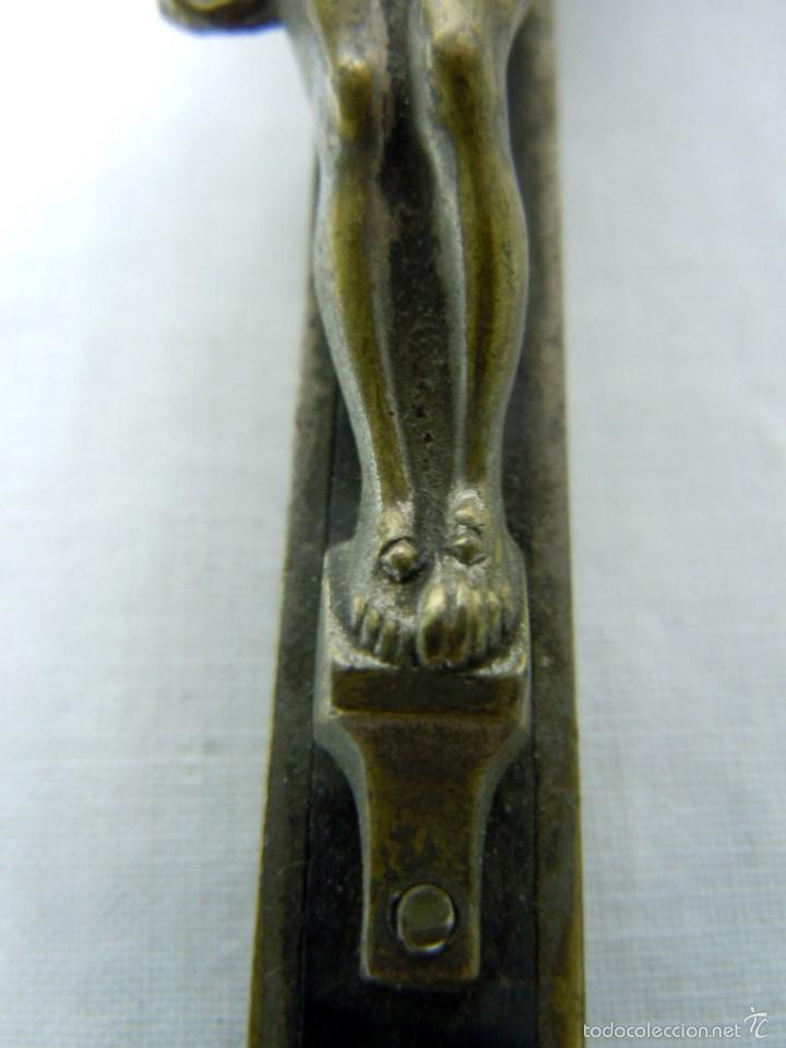 Antig&uuml;edades: CRISTO DE MADERA Y BRONCE TIPO CONVENTUAL - Foto 6