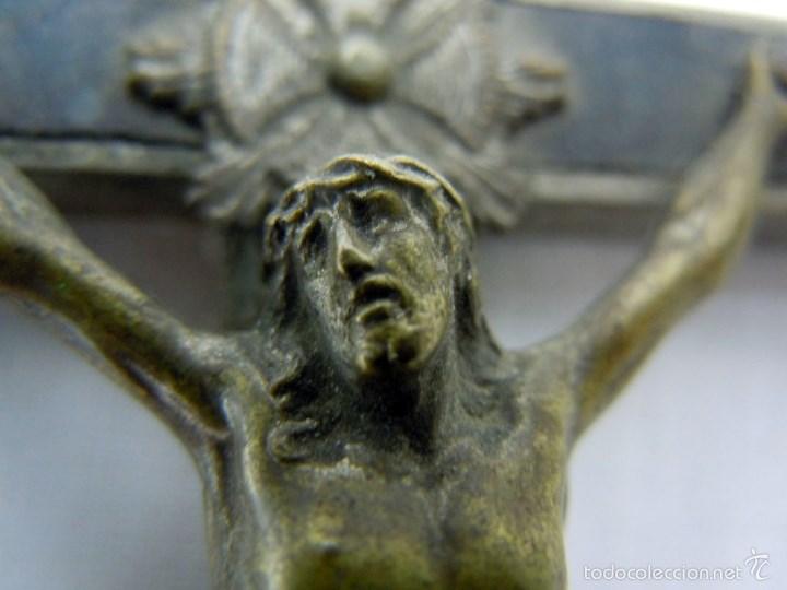Antig&uuml;edades: CRISTO DE MADERA Y BRONCE TIPO CONVENTUAL - Foto 10