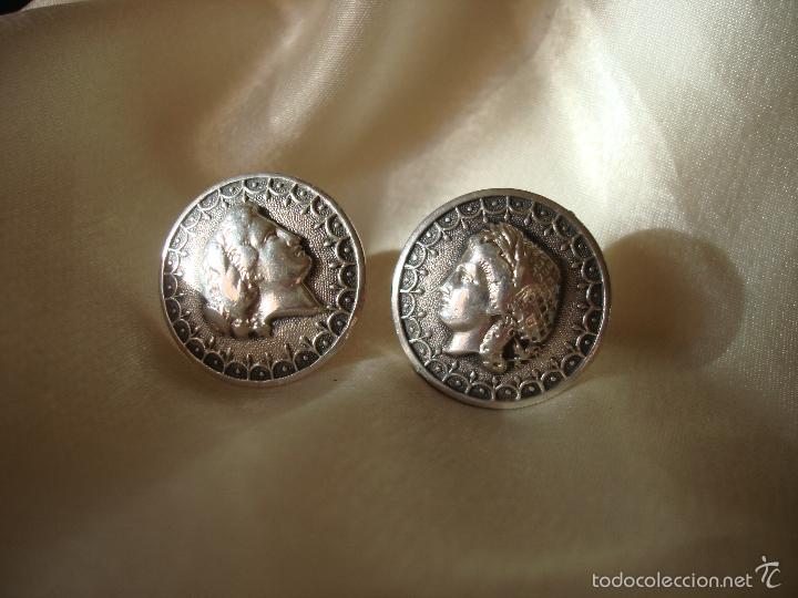 Antig&uuml;edades: GEMELOS DE PLATA PERFIL DE MUJER FRANCIA - Foto 3
