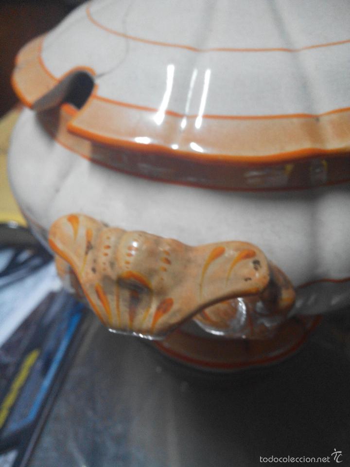Antig&uuml;edades: SOPERA BLANCA CON LINEAS NARANJAS - Foto 7