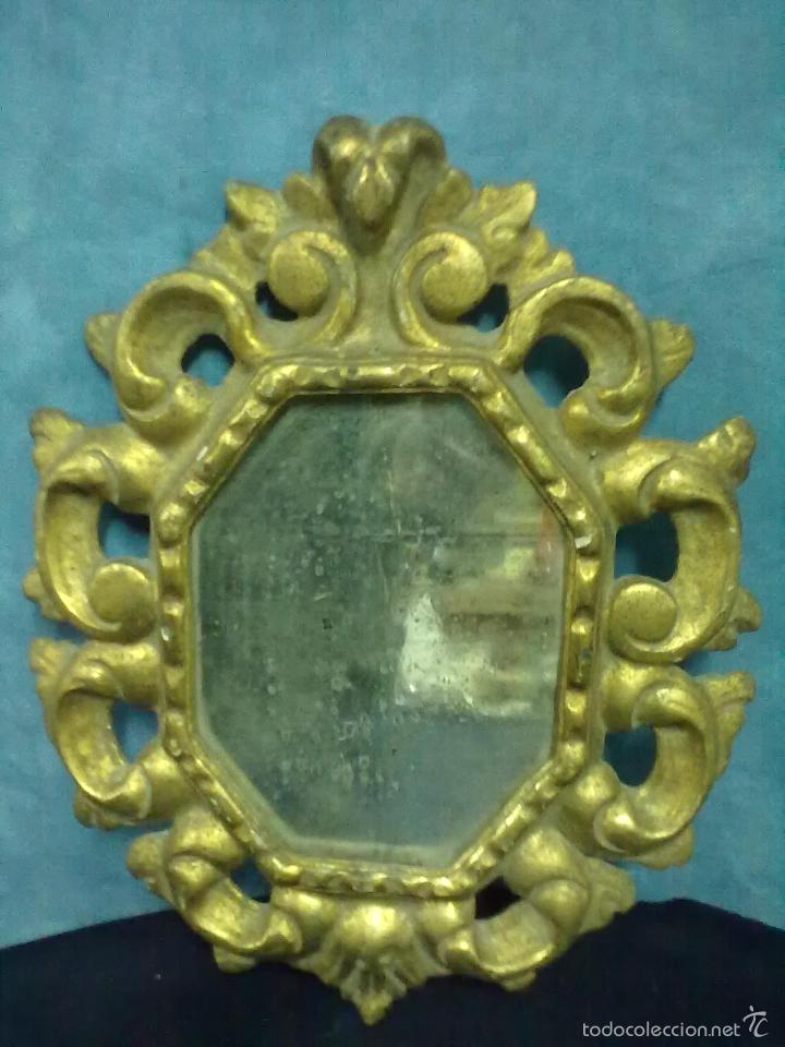 Antig&uuml;edades: PEQUE&Ntilde;O ESPEJO PAN DE ORO - Foto 1