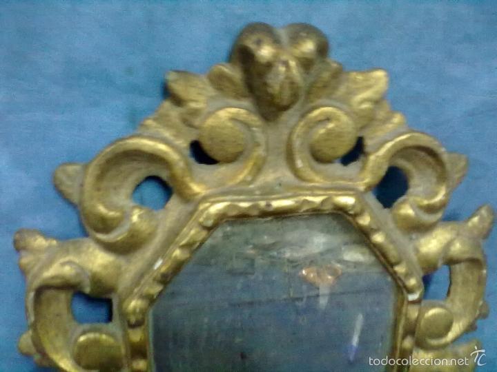 Antig&uuml;edades: PEQUE&Ntilde;O ESPEJO PAN DE ORO - Foto 2