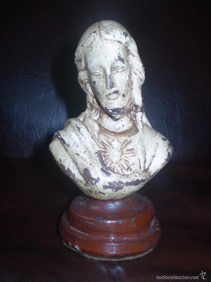 Antig&uuml;edades: BUSTO DE CORAZON DE JESUS S XIX - Foto 1