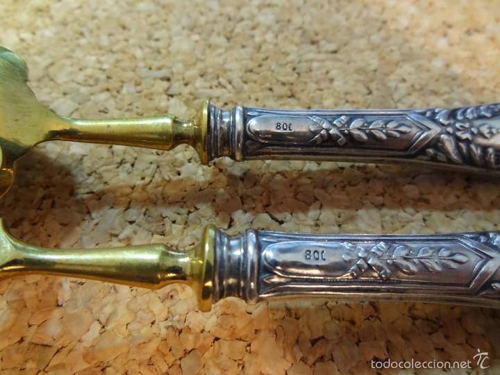 Antig&uuml;edades: Set de 2 cubiertos de plata con su caja original - Foto 2
