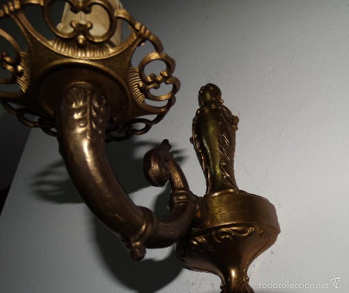 Antig&uuml;edades: PAREJA DE APLIQUES EN BRONCE. REF. 5891 - Foto 5