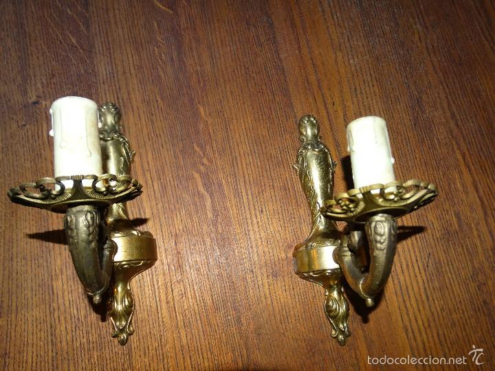 Antig&uuml;edades: PAREJA DE APLIQUES EN BRONCE. REF. 5891 - Foto 9