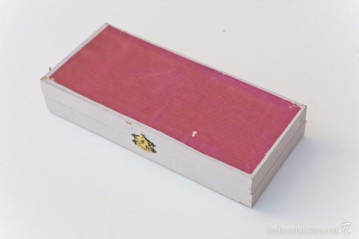 Antig&uuml;edades: Antiguo Estuche cubiertos peque&ntilde;os de plata. - Foto 5