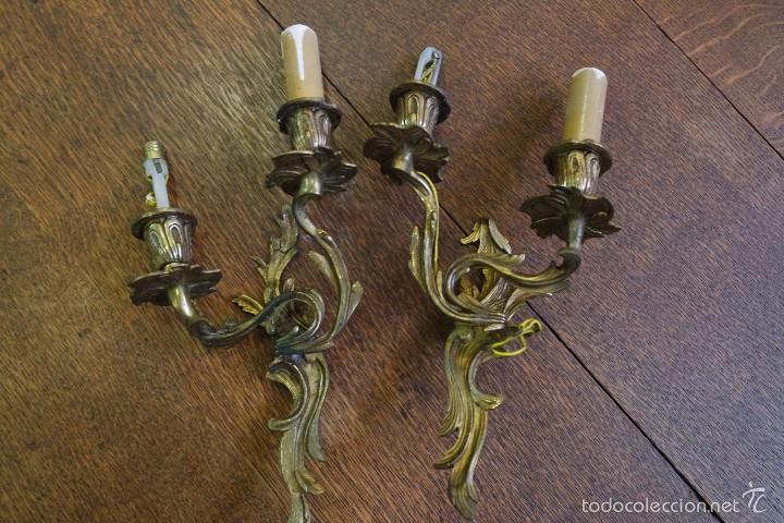 Antig&uuml;edades: PAREJA DE APLIQUES EN BRONCE. REF. 5893 - Foto 2
