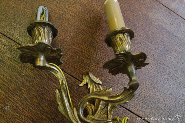 Antig&uuml;edades: PAREJA DE APLIQUES EN BRONCE. REF. 5893 - Foto 7
