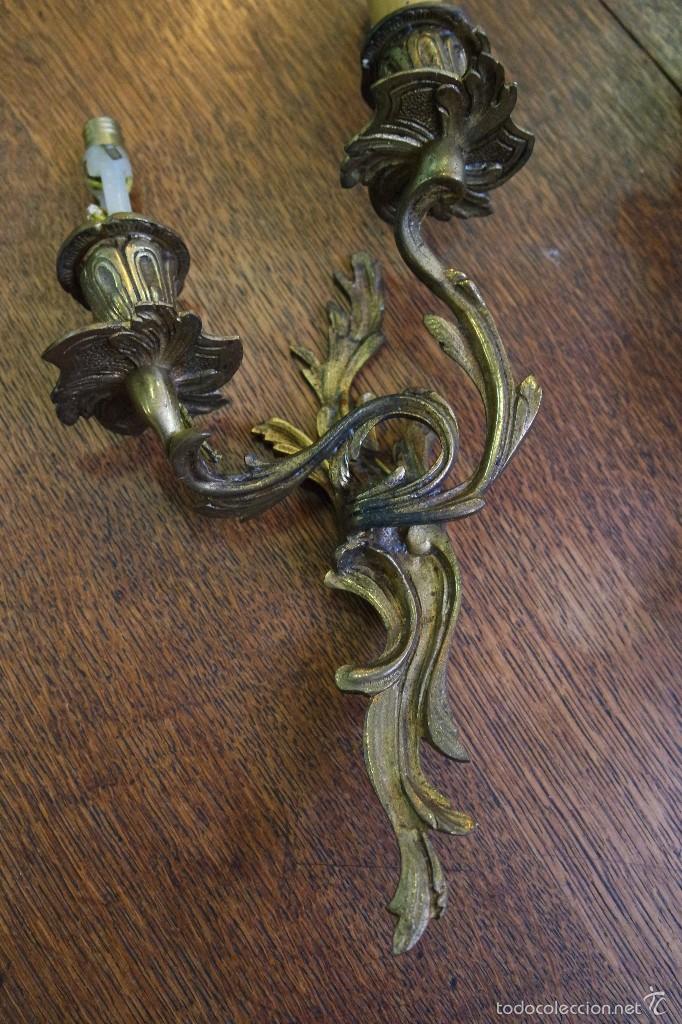 Antig&uuml;edades: PAREJA DE APLIQUES EN BRONCE. REF. 5893 - Foto 8
