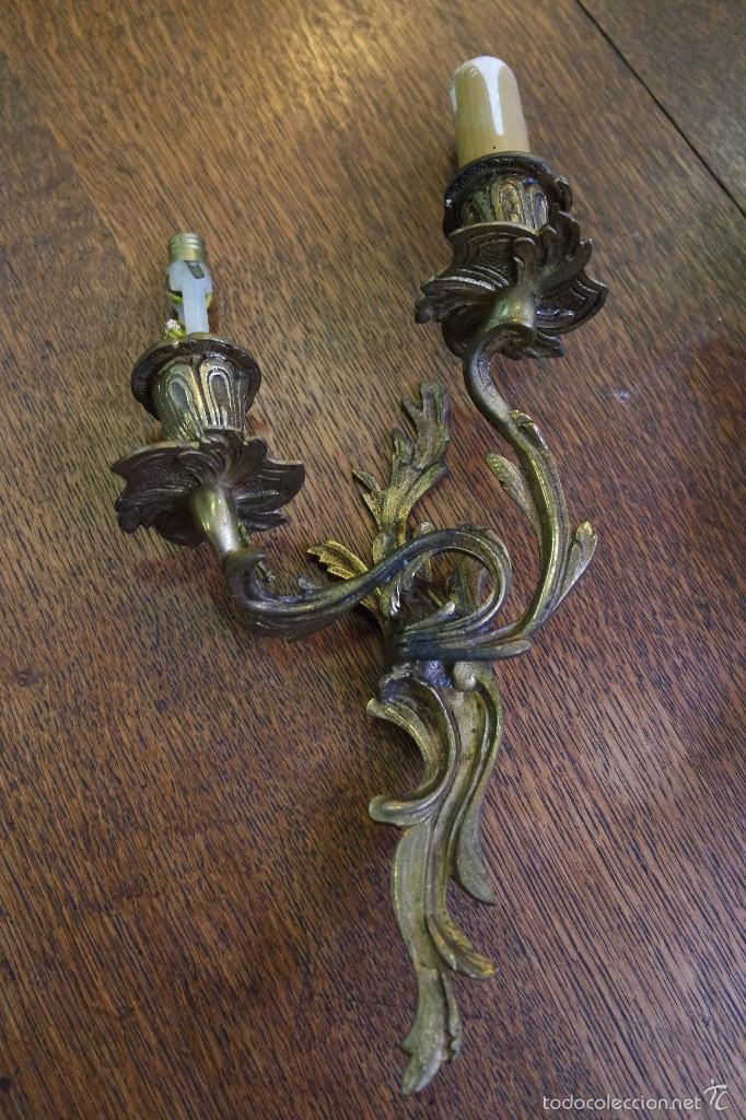 Antig&uuml;edades: PAREJA DE APLIQUES EN BRONCE. REF. 5893 - Foto 9