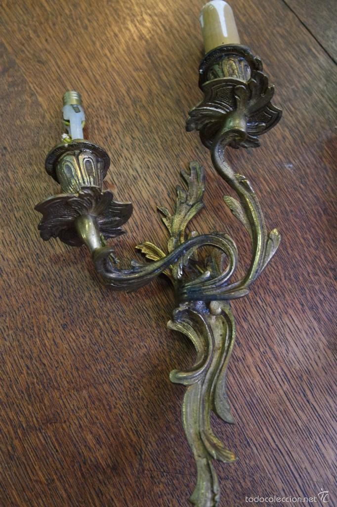 Antig&uuml;edades: PAREJA DE APLIQUES EN BRONCE. REF. 5893 - Foto 10