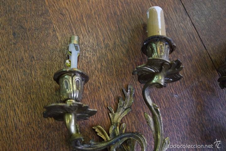 Antig&uuml;edades: PAREJA DE APLIQUES EN BRONCE. REF. 5893 - Foto 11