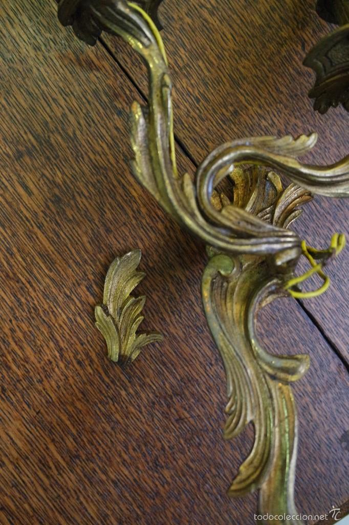 Antig&uuml;edades: PAREJA DE APLIQUES EN BRONCE. REF. 5893 - Foto 12