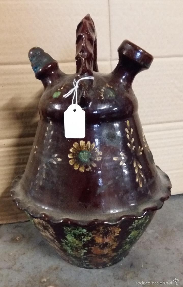 Antig&uuml;edades: Botijo floreado de 27 cm. de alto. - Foto 5