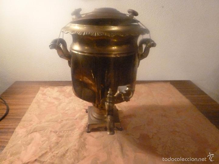 Antig&uuml;edades: SAMOVAR DE LATON TETERA - Foto 1