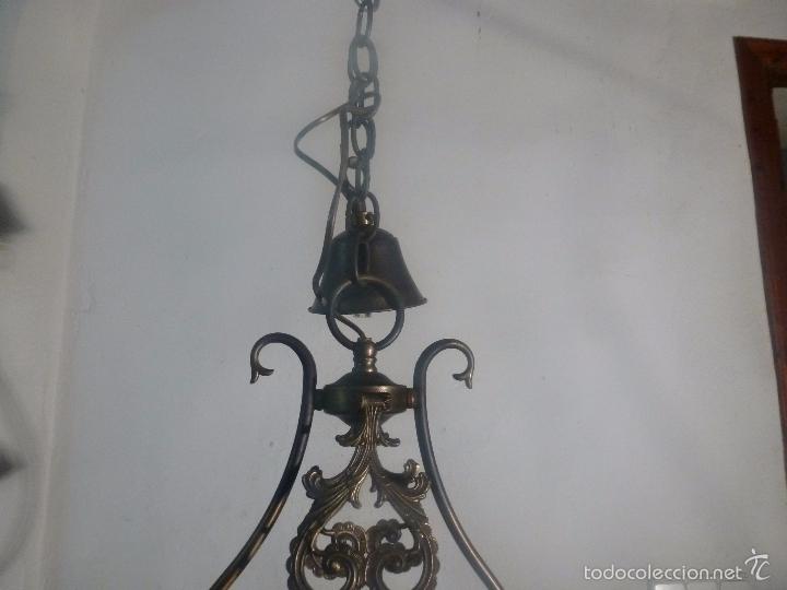 Antig&uuml;edades: lampara de bronce y tulipas - Foto 9