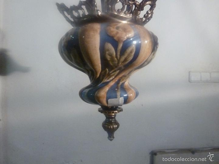 Antig&uuml;edades: lampara de bronce y tulipas - Foto 7