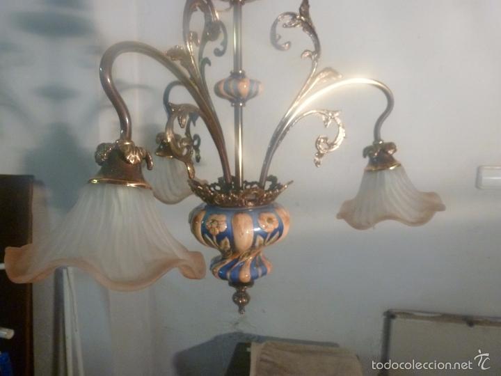Antig&uuml;edades: lampara de bronce y tulipas - Foto 14
