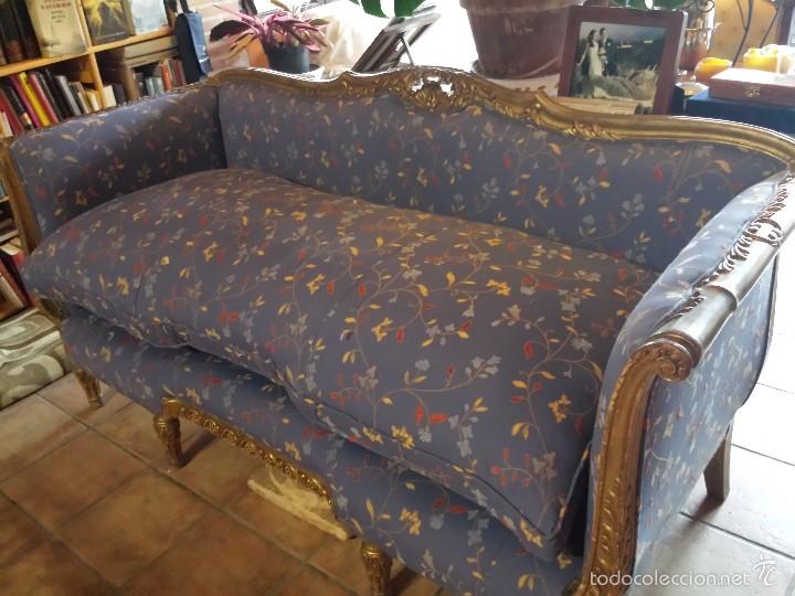 Antigüedades: Gran sofá de plumas:Alto del respaldo al suelo 100 cm.Ancho 75 cm, largo casi 200cm. - Foto 6 - 56892032
