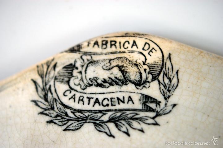 Antigüedades: CARTAGENA - ENSALADERA OCHAVADA DE LA SERIE CINEGETICA - S. XIX - Foto 17 - 56894354