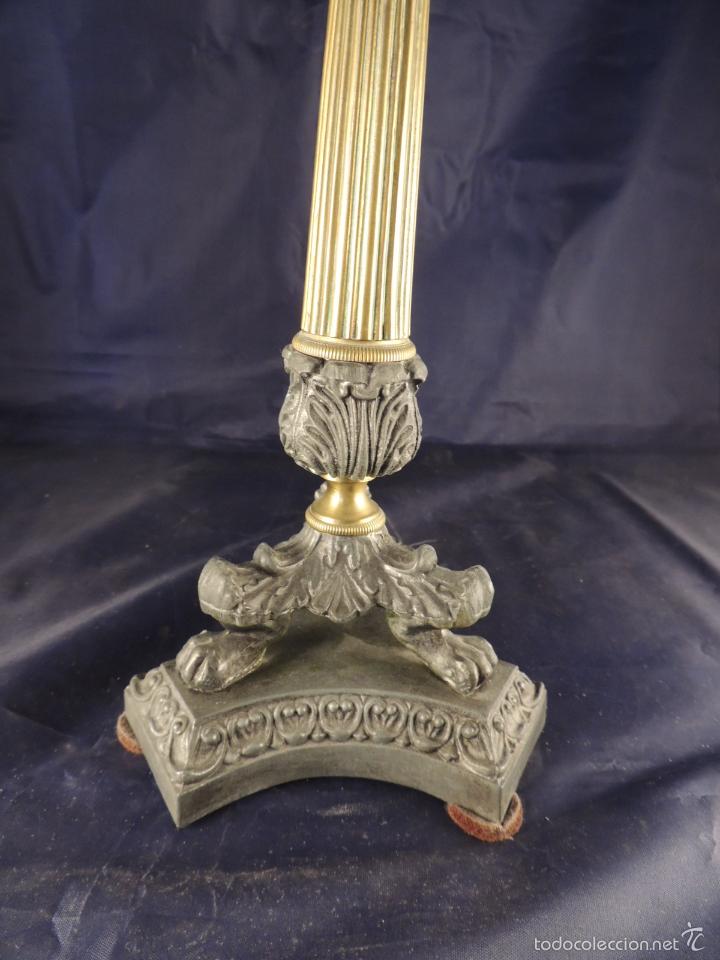 Antig&uuml;edades: CANDELERO CANDELABRO DE BRONCE CARLOS X - Foto 4