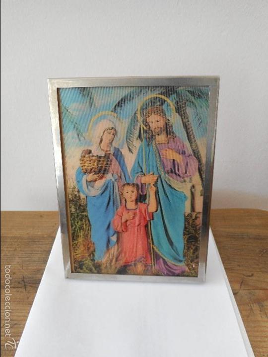 Antig&uuml;edades: Cuadro Virgen Mar&iacute;a, Jos&eacute; y Jes&uacute;s - Foto 1