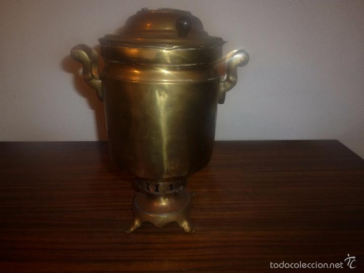 Antig&uuml;edades: SAMOVAR DE LATON TETERA - Foto 2