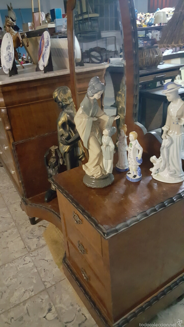 Antig&uuml;edades: antiguo mueble con espejo para dormitorio - Foto 6