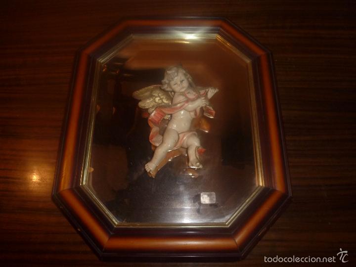 Antig&uuml;edades: Angel enmarcado con espejo - Foto 1