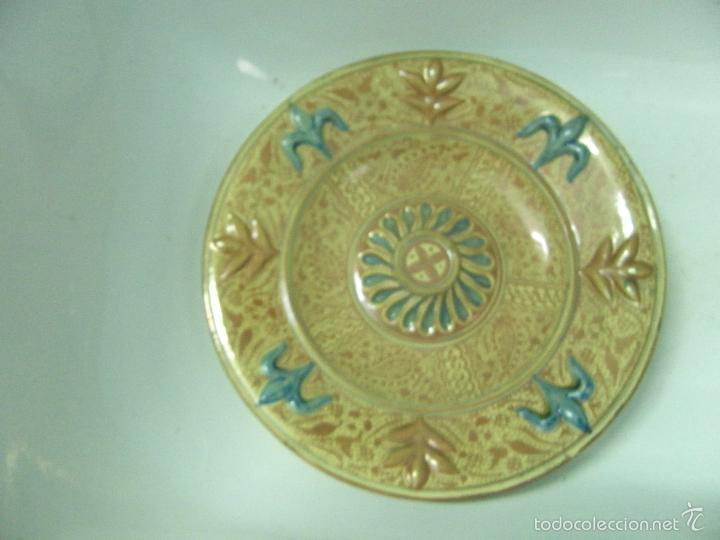 Antig&uuml;edades: GRAN PLATO VIDRIADO-ANTIGUO  40 cms. - Foto 1