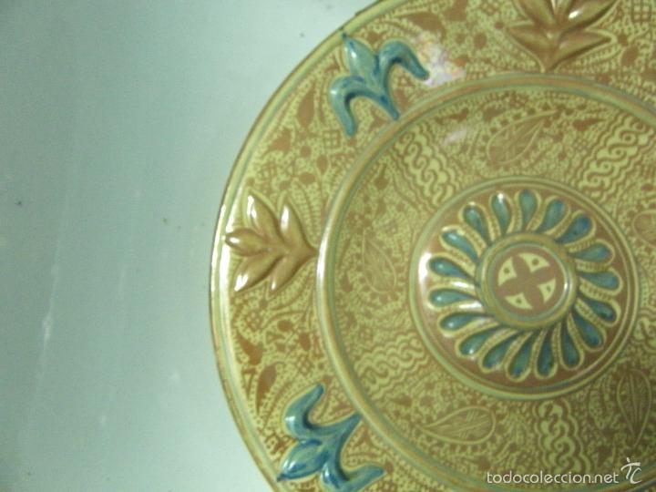 Antig&uuml;edades: GRAN PLATO VIDRIADO-ANTIGUO  40 cms. - Foto 2