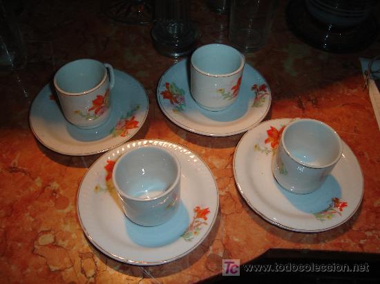 Antig&uuml;edades: 4 tazas pocillos caf&eacute; - Foto 1