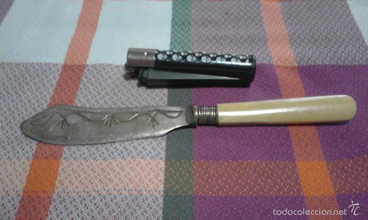Antig&uuml;edades: cuchillo con la hoja grabada - Foto 1