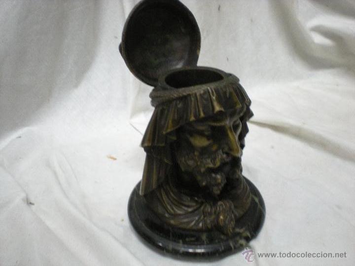 Antig&uuml;edades: TINTERO DE BRONCE, SIGLO XIX - Foto 1