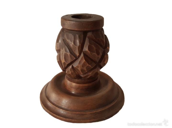 Antig&uuml;edades: antiguo velero, candelero, de madera, - Foto 1